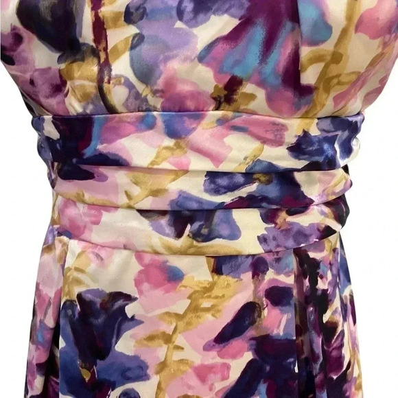 Vintage City Triangles spaghetti strap mini dress abstract floral 7/8 90’s - Picture 2 of 14